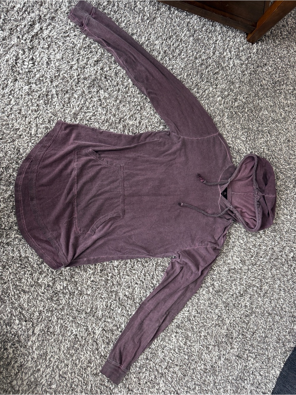 Men's Hooded Pullover Sweatshirt - Plum